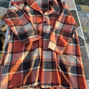 Plaid Button-Up Coat